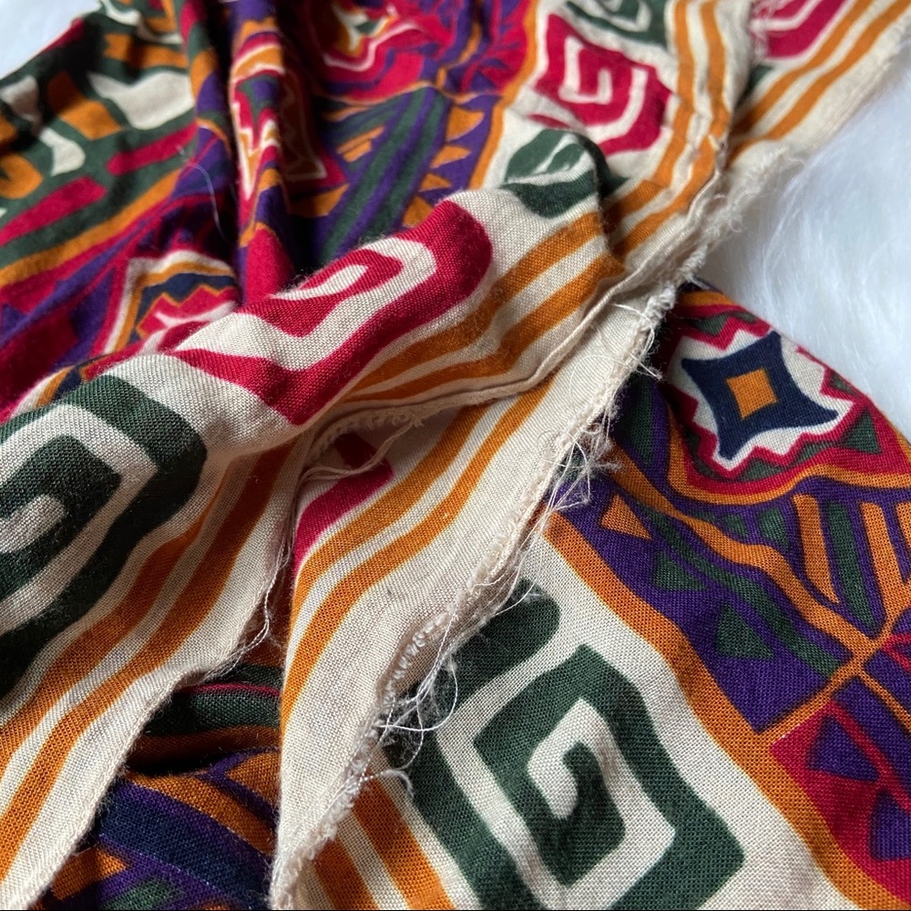 Vintage Multi Color Boho Square Scarf Wrap - Picture 5 of 6